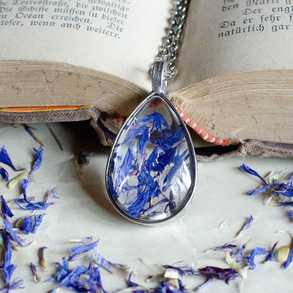Cornflower Necklace Etsy