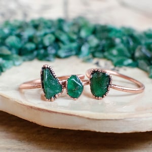 Dark AVENTURINE electroformed copper ring, made to order, US size