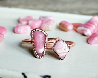 RHODOCHROSITE electroformed copper ring, made to order, US size,