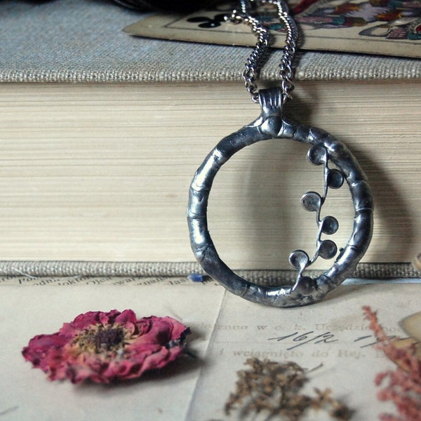 MAGNIFYING GLASS necklace magnifying glass pendant loupe necklace loupe pendant metalwork necklace gift for grandma handmade, christmas gift