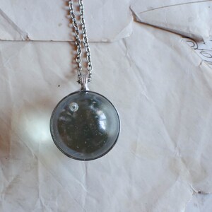 Crystal ball necklace, clear glass large image 4