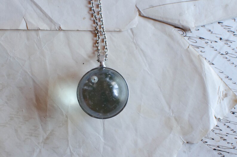 Crystal ball necklace, clear glass large image 4