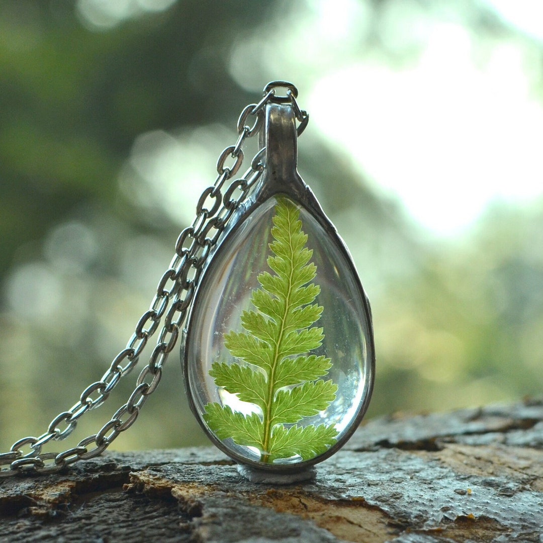 Mini Square Fern Necklace - Seed and Soil main image 1