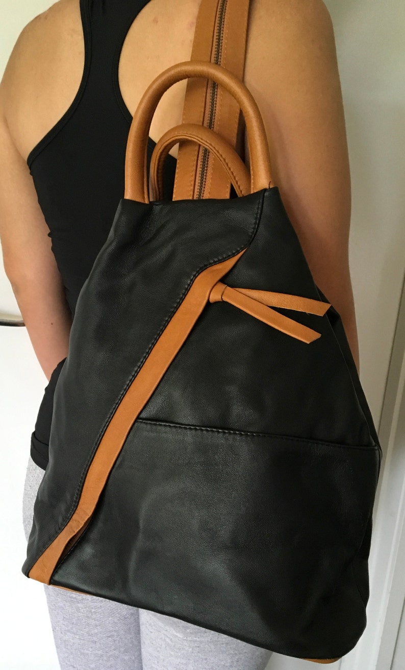 leather backpack converts to shoulder bag
