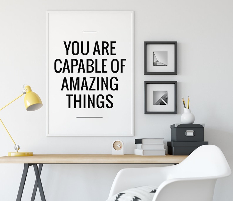 You Are Capable Of Amazing Things Inspirational poster Etsy