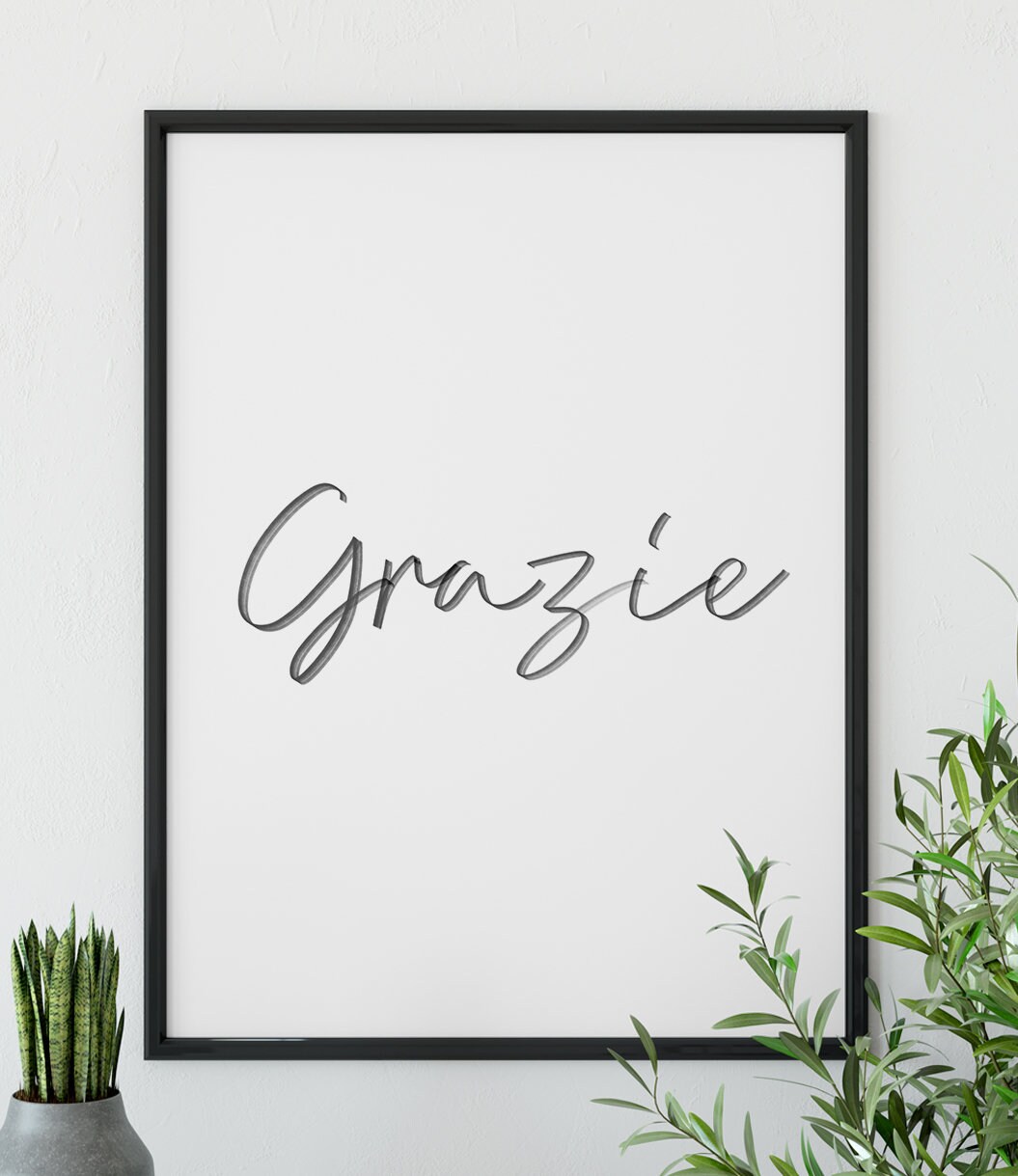 Grazie Grazie Print Thank You Print Gift For Friend home Etsy