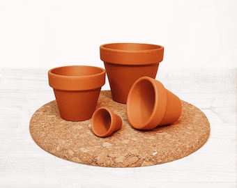 The Natural Terracotta Pot Selection - Sustainable Small Eco-friendly Planter, Zero Plastic Mini Large Flowerpots | 2, 3.5, 5, 6, 7, 8, 9cm