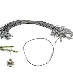 Silver Christmas Ornament String Hanger with Snap Fastener