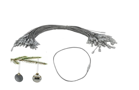 Silver Christmas Ornament String Hanger With Snap Fastener 