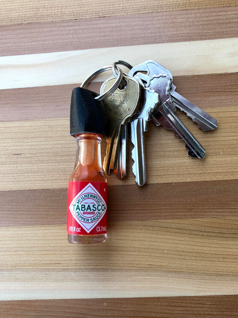 Tabasco Hot Sauce Keychain Etsy