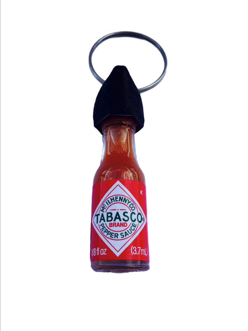 Tabasco Hot Sauce Keychain Etsy