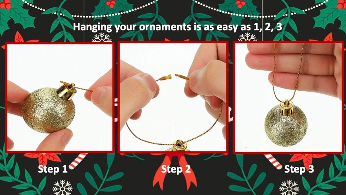 Silver Christmas Ornament String Hanger with Snap Fastener Etsy Polska