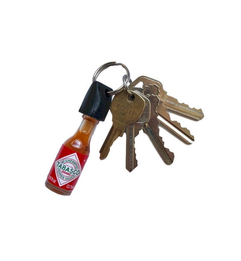 Tabasco Hot Sauce Keychain Etsy