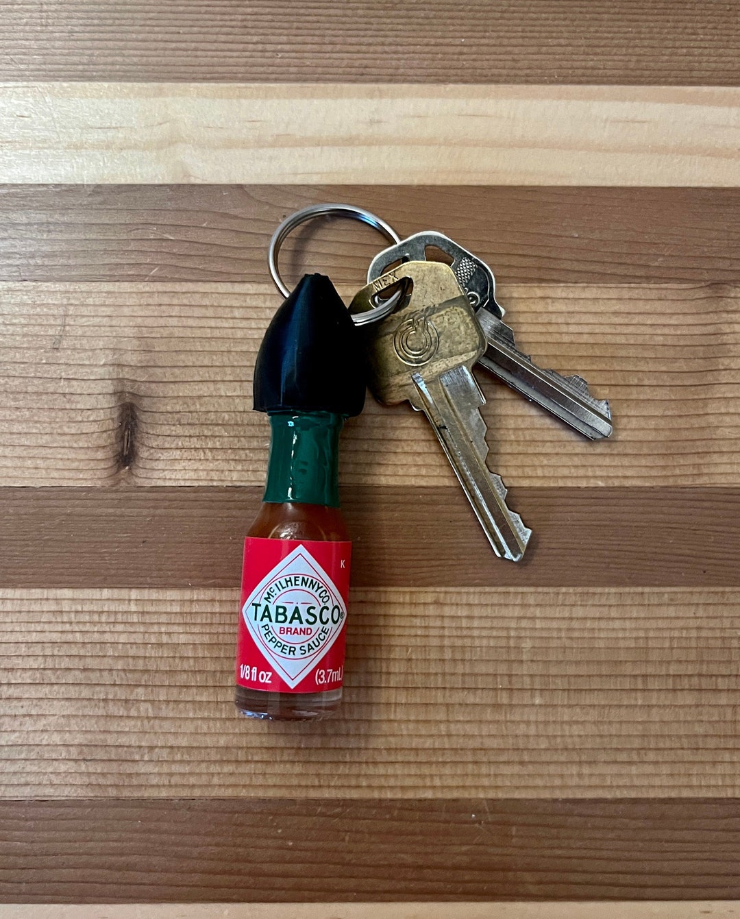 Hot Sauce Keychain With Real Mini Tabasco Sauce Bottle Etsy