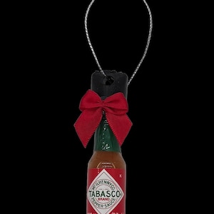 Christmas Tree Ornament with Mini Tabasco Sauce Bottle