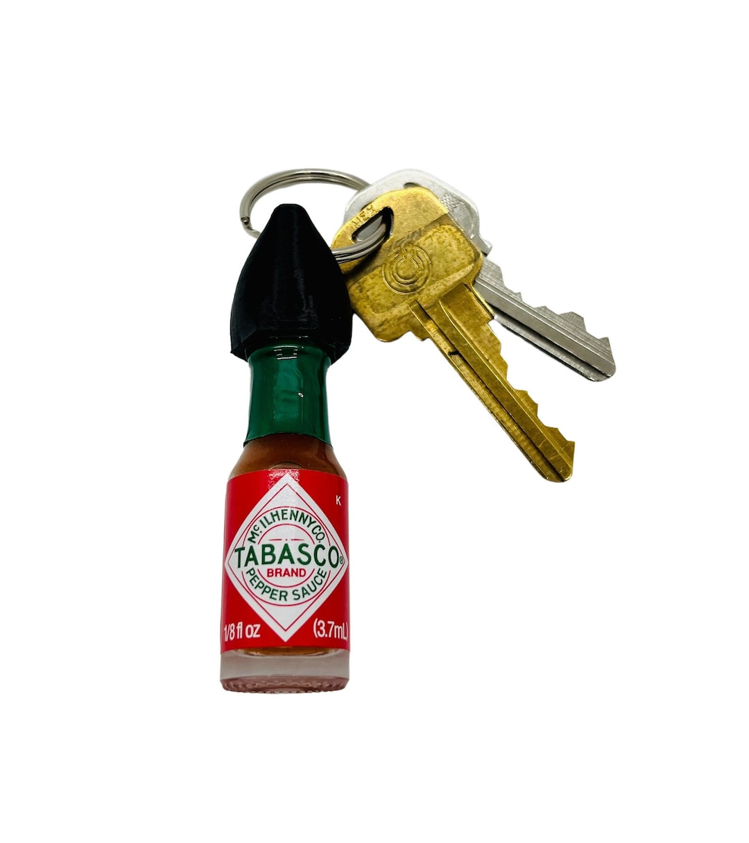 Hot Sauce Keychain With Real Mini Tabasco Sauce Bottle Etsy