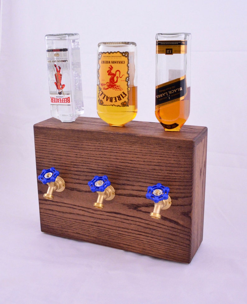 3 Bottle Wood Liquor Dispenser Etsy