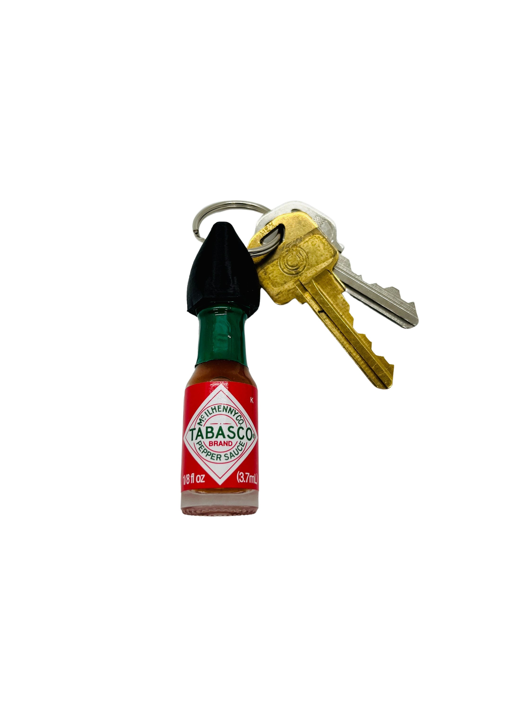 Hot Sauce Keychain With Real Mini Tabasco Sauce Bottle 
