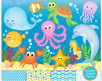 Under The Sea Clipart Etsy