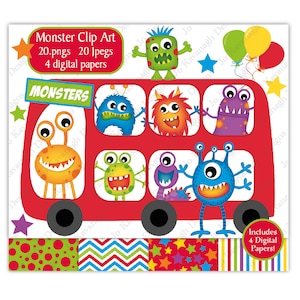 Monster Clip Art,Digitale Papiere Monster,Monster Clipart,Alien Clipart,Monster Party,Monster,Fun Digitale Papiere,kommerzielle Nutzung (C18)