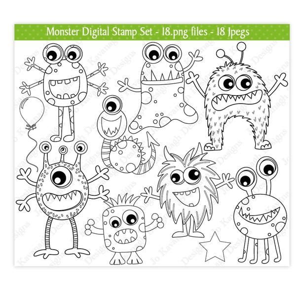 Monster Digitale Stempel,Alien Digitale Stempel,Monster Stempel,Alien Stempel,Alien Clipart,Alien Clipart,Kommerzielle Nutzung (S16)