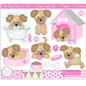 Dog Clipart, Puppy Dog Graphics, Pets clipart, Dogs, Commercial Use (C36)