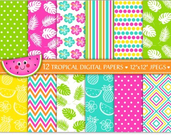 Download Summer Digital Paper Etsy