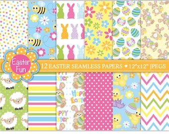 Easter Digital Paper,Digital Paper Easter,Easter Patterns,Easter Clipart,Easter Scrapbook Paper,Bunny Papers,Easter Eggs,Commercial Use (P8)