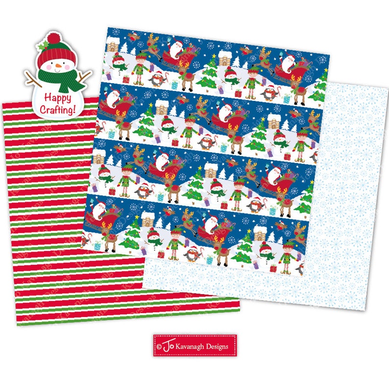 Christmas Digital Papers,Christmas Scrapbook Papers,Santa Papers,Rudolph Papers,Holiday Papers,Christmas Backgrounds,Commercial Use P2 image 5