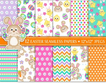 Easter Digital Papers,Easter Bunny Digital Paper,Easter Patterns,Easter Papers,Easter Chick Papers,Scrapbooking,Commercial Use (P9)
