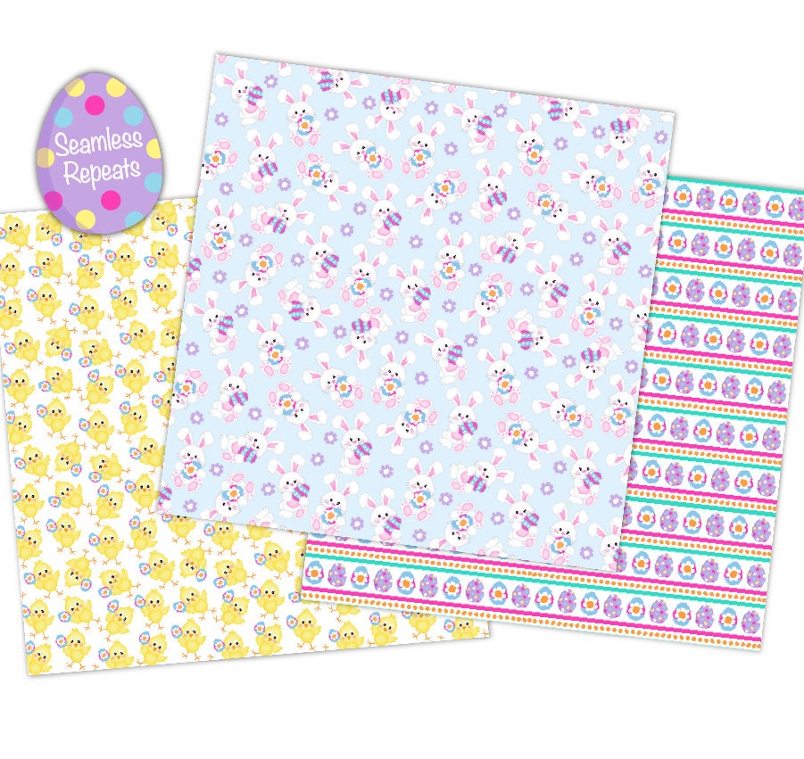 Easter Digital Paper, Easter Patterns, Paper Easter, Easter Scrapbook ...