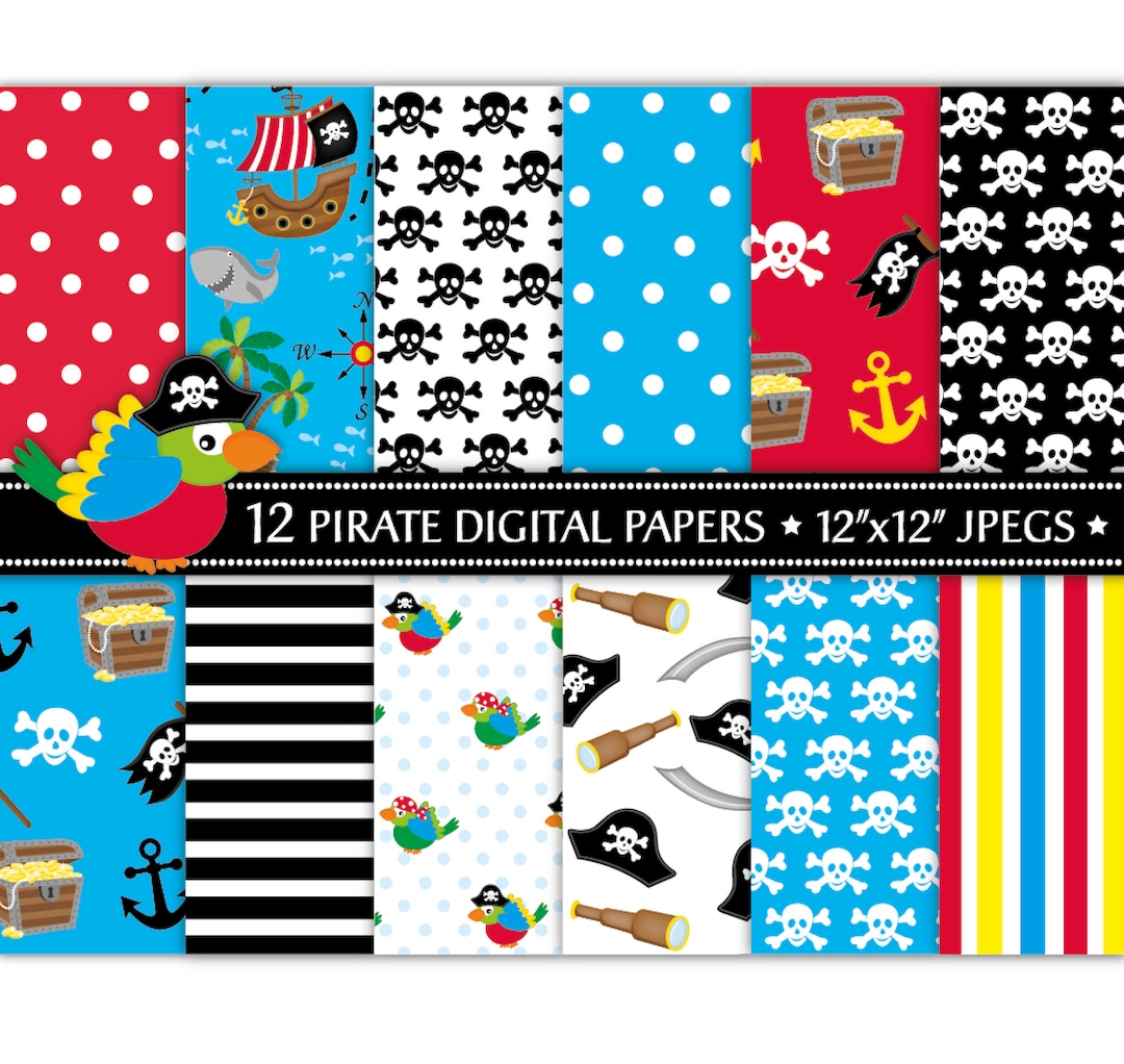 Pirate Digital Paper,pirate Ship Paper,pirate Paper,pirate Clipart ...