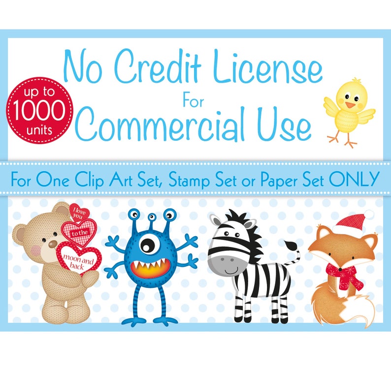 75% OFF Commercial License, No Credit Required License, Commercial Use, Clip Art Sets, Digital Stamp Sets, Digital Paper Packs image 1