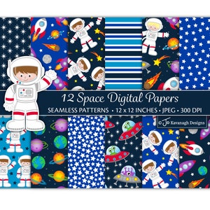 Space Digital Papers,Space Paper Pack,Astronaut Digital Papers, Space Scrapbook Papers,Astronauts,Aliens,Planets,Rockets,Commercial Use(P29)