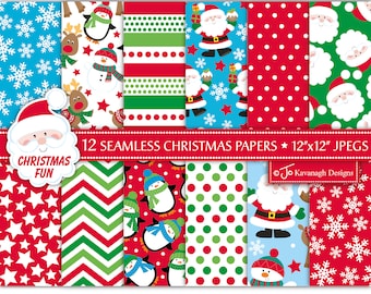 Christmas Digital Papers,Christmas Scrapbook Papers,Santa Paper,Reindeer Papers,Holiday Papers,Christmas Backgrounds,Commercial Use (P5)