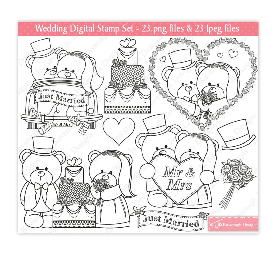 Wedding Digital Stamps Bride Stamps Groom Stamps Wedding Etsy