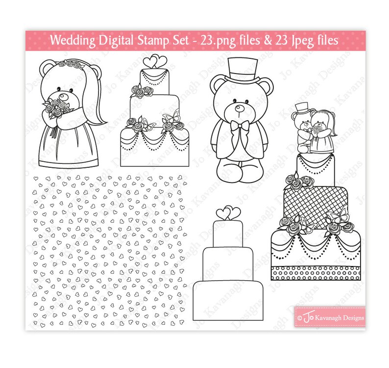 Wedding Digital Stamps Bride Stamps Groom Stamps Wedding Etsy