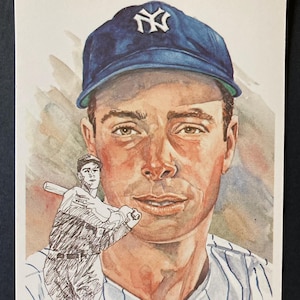 Joe DiMaggio 1980 Perez-Steele Hall Of Fame Art Postcard Series 3, Card #75, Serial #02411/10000 - New York Yankees