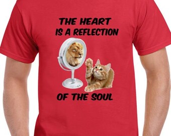 Katt Reflektion Hjärta Kortärmad T-shirt