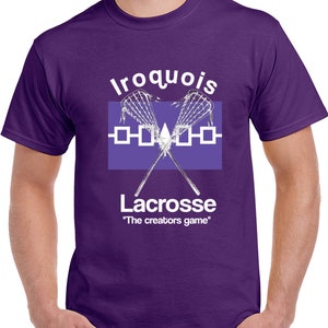 Iroquois Lacrosse-The Creators Game- Short Sleeve T Shirt White Letters