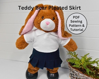Teddybeerrok - pdf-naaipatroon + tutorial - past bij teddyberen van 15-18 inch, zoals Build a Bear (teddybeerkleding + tutorials)