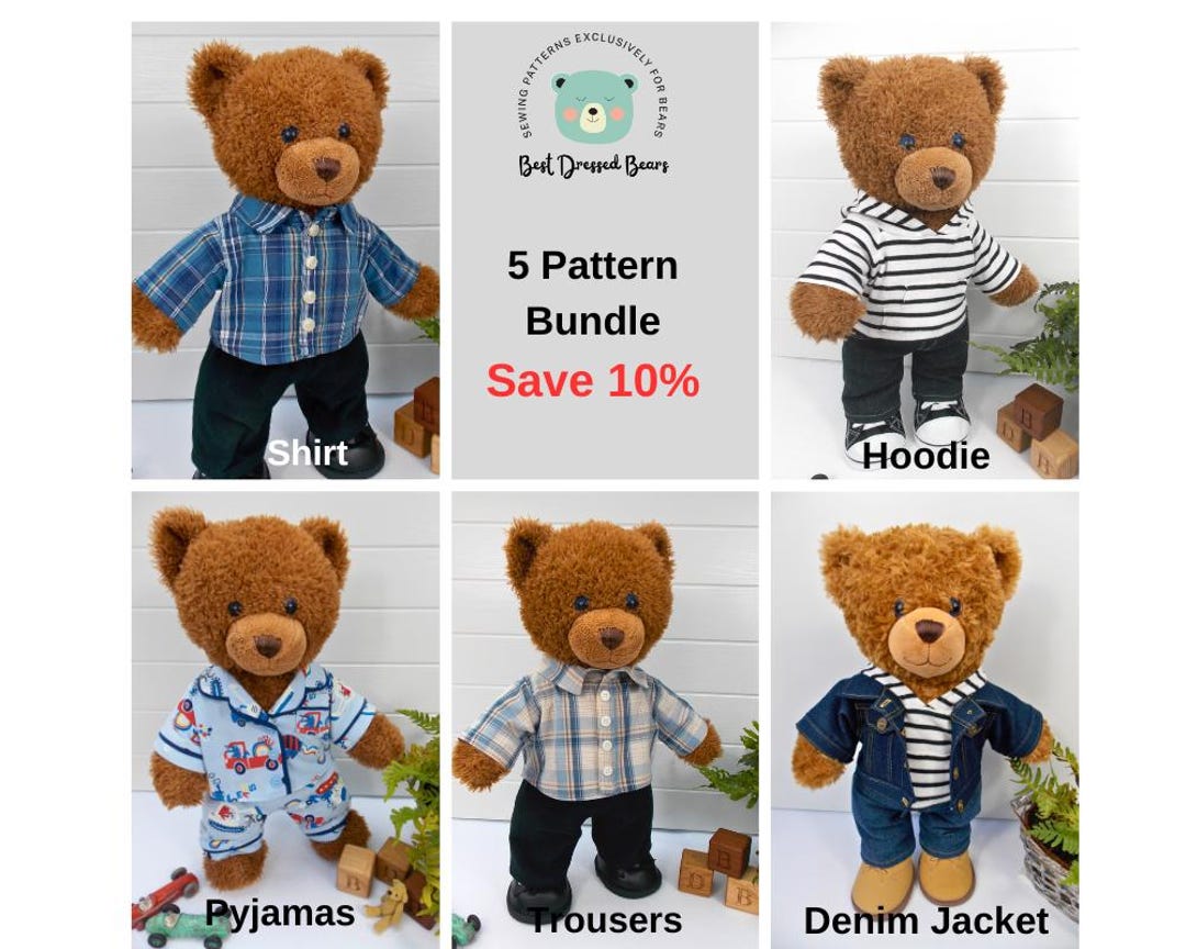 patrons PDF de vêtements pour ours en peluche ÉCONOMISEZ 10