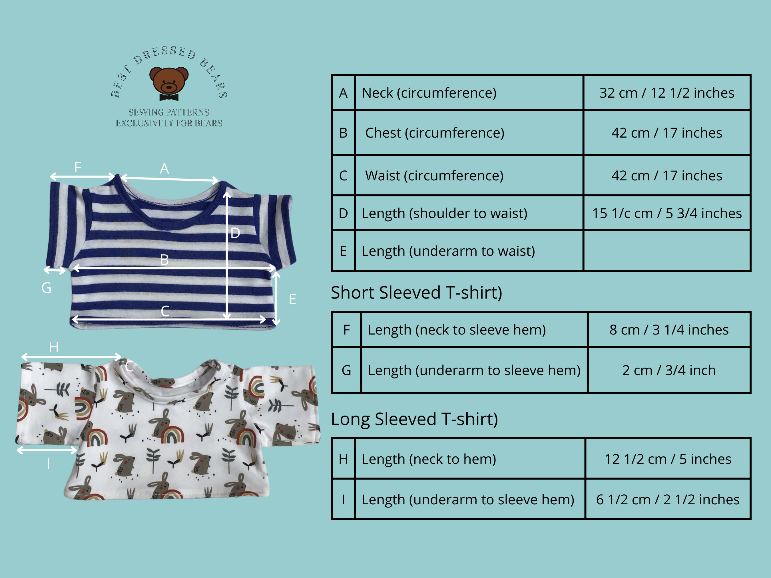 Teddy Bear Polo Shirt PDF Pattern Fits 15-18 Inch Teddy 