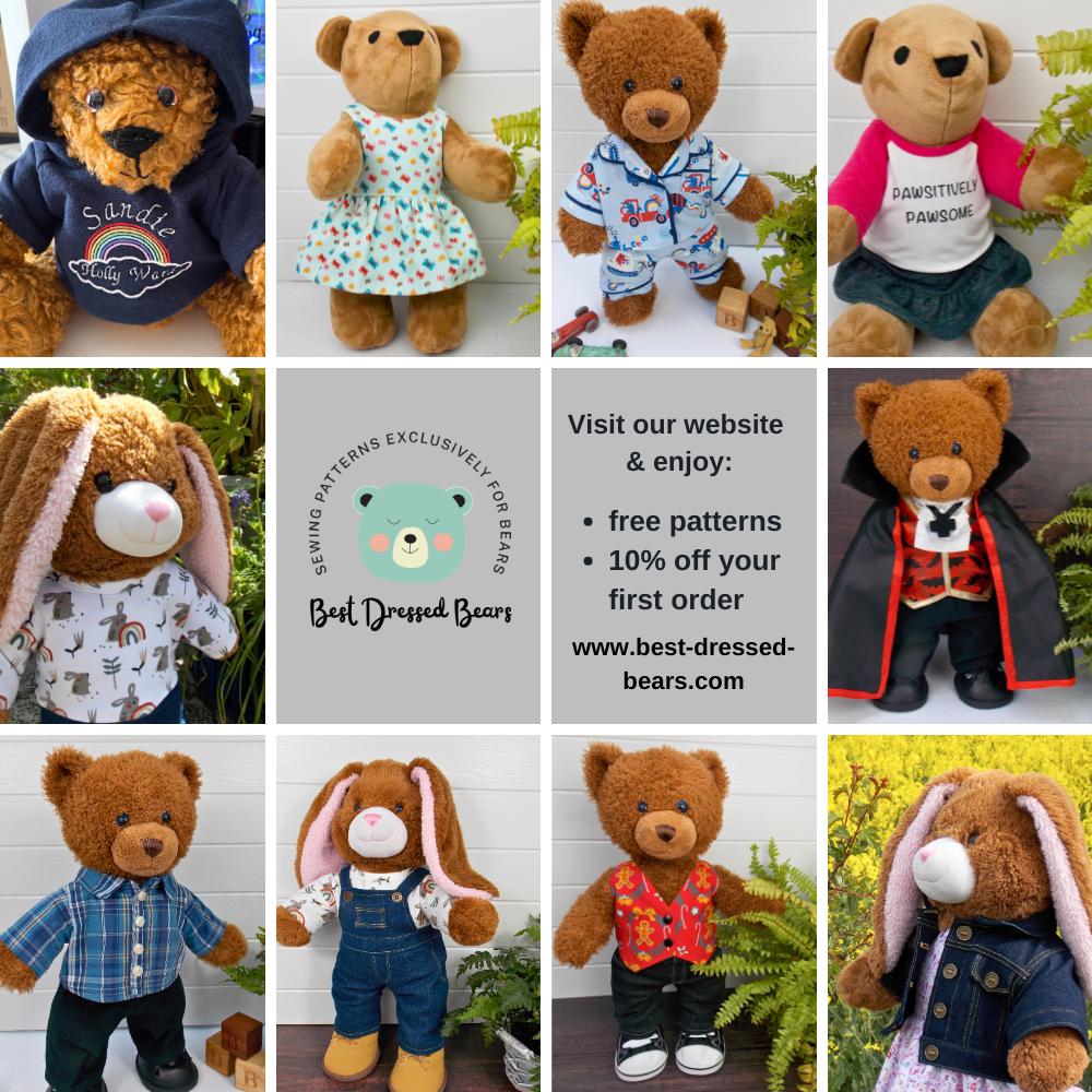 TEDDY BEAR SHIRT Pdf Pattern Fits 15-18 Inch Teddy Bears