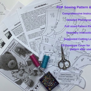 PYJAMAS / PAJAMAS Pjs PDF Pattern for Teddy Bear. Fits 15-18 Inch Bears ...