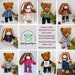 PYJAMAS / PAJAMAS Pjs PDF Pattern for Teddy Bear. Fits 15-18 Inch Bears ...