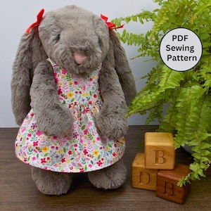 Vestido Daisy: se adapta a peluches de 30 a 32 cm (12 a 13 pulgadas) (como el Jellycat Bashful Bunny original o mediano)