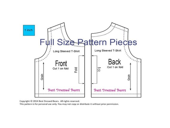 build a bear shirt pattern