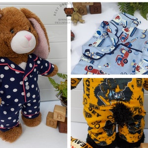 PYJAMAS / PAJAMAS Pjs PDF Pattern for Teddy Bear. Fits 15-18 Inch Bears ...