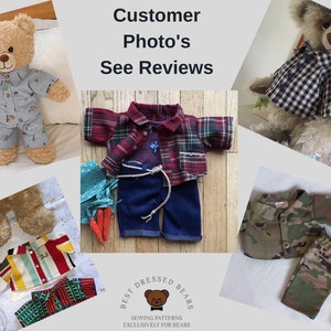 2 x PDF Patterns: Teddy Bear Trousers & Teddy Bear Shirt. Fits Build A Bear / 15-18 inch teddy bears. Sewing Pattern Tutorial image 6